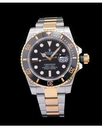 Rolex Gold Submariner Watch Black