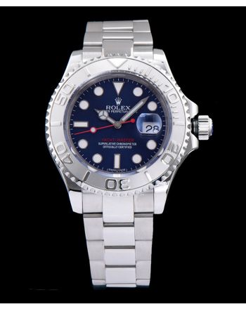 Rolex Stainless Steel Men s Yacht Master Watch Blue